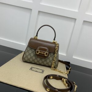 New Collection Fashion GG Horsebit Supreme Handbags Leather Brown KK05050
