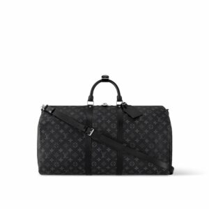 LV Keepall Bandouliere 55 Monogram Eclipse Canvas For Men, Men’s Bags, Travel Bags M40605