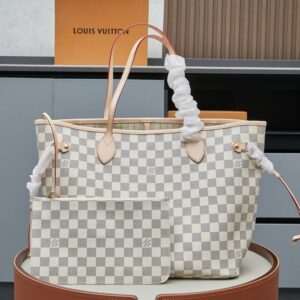 LV Neverfull GM Tote Bag Damier Azur Canvas Beige For Women N41360 PA