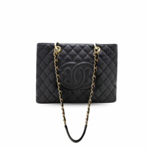 CN Classic Tote Bag Gold Toned Hardware Black For Women
