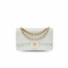CN Classic Handbag Silver Hardware Beige For Women A01112