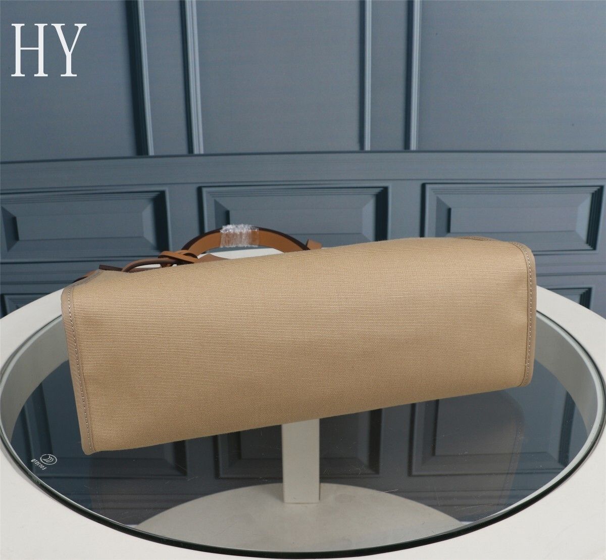 Hermes Brown Canvas and Natural Calfskin Leather Herbag Zip PM Bag 586085 Hermes Brown Canvas and Natural Calfskin Leather Herbag Zip PM Bag 586085