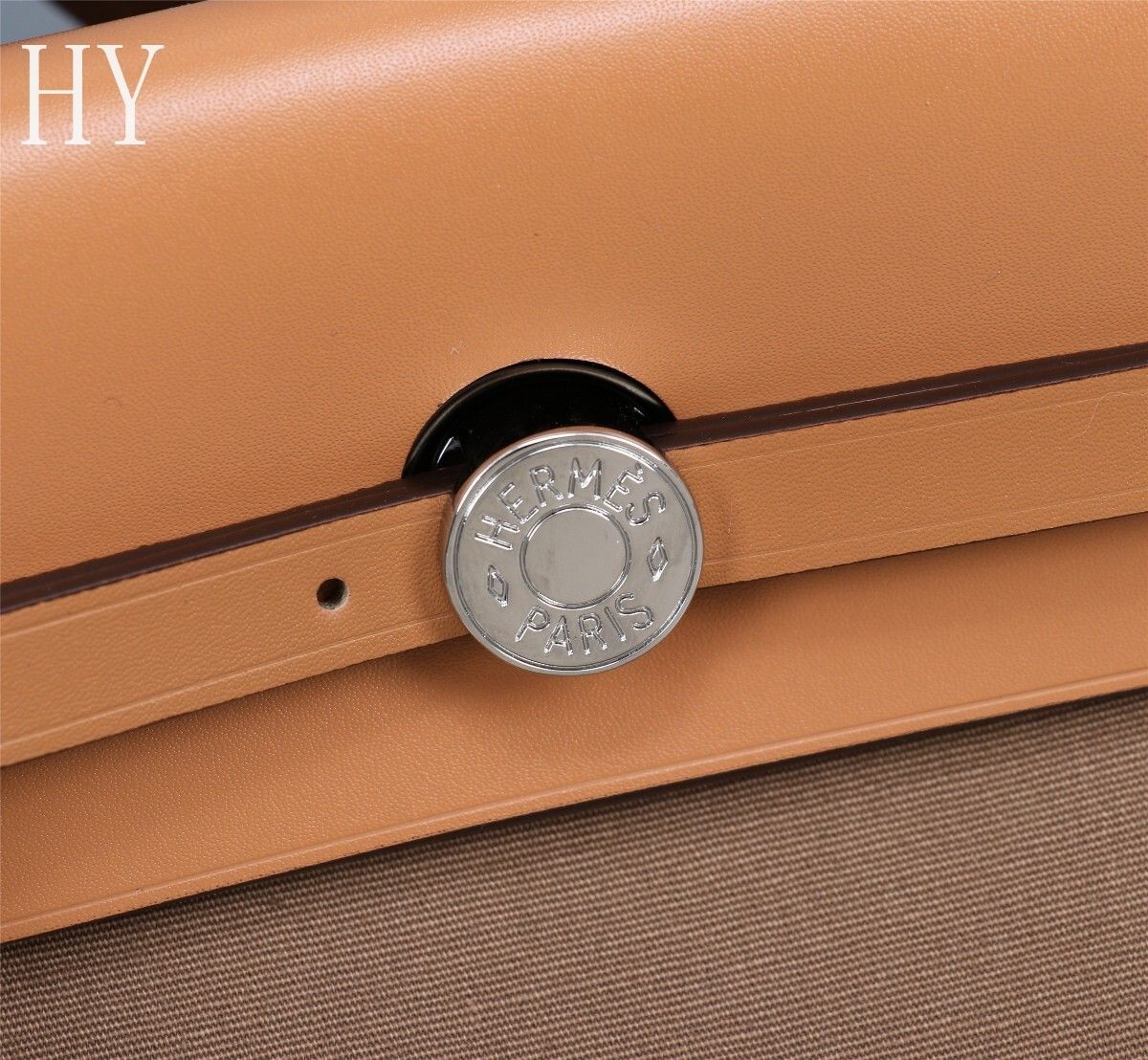 Hermes Brown Canvas and Natural Calfskin Leather Herbag Zip PM Bag 586085-1 Hermes Brown Canvas and Natural Calfskin Leather Herbag Zip PM Bag 586085-1