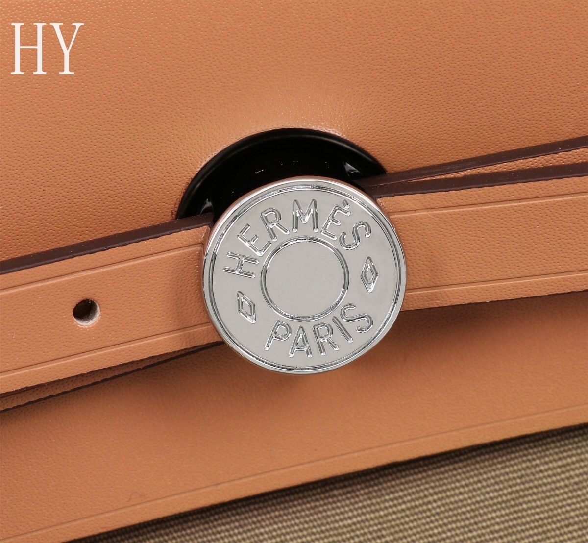 Hermes Brown Canvas and Natural Calfskin Leather Herbag Zip PM Bag 586085-2 Hermes Brown Canvas and Natural Calfskin Leather Herbag Zip PM Bag 586085-2