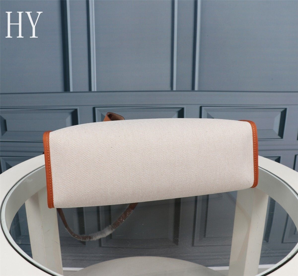 Hermes White Canvas and Natural Calfskin Leather Herbag Zip PM Bag 586085 Hermes White Canvas and Natural Calfskin Leather Herbag Zip PM Bag 586085