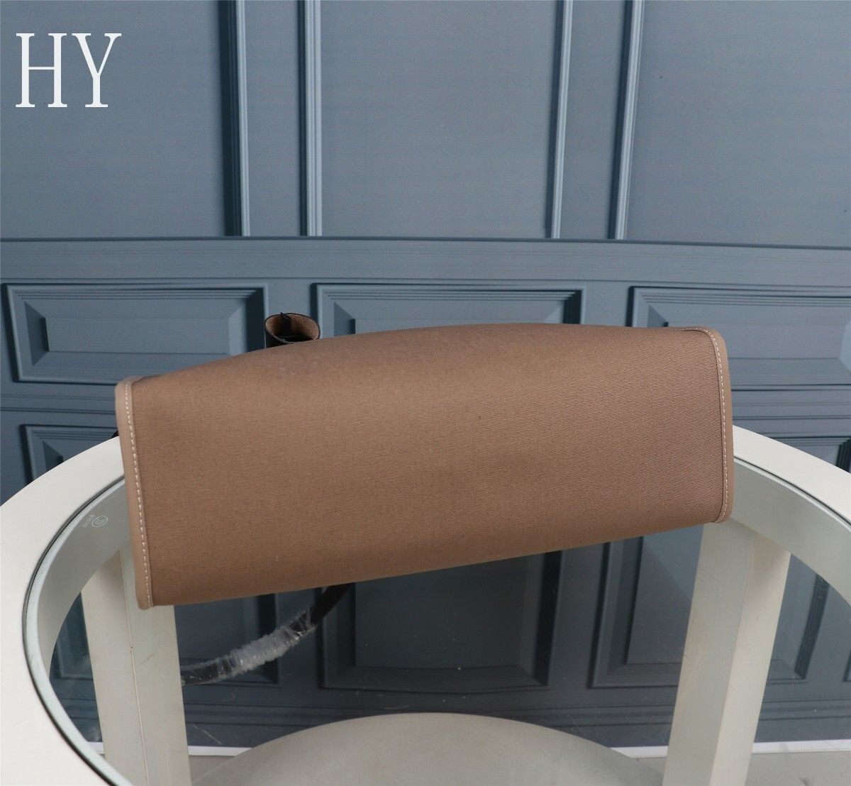 Hermes Brown Canvas and Natural Calfskin Leather Herbag Zip PM Bag 586085-3 Hermes Brown Canvas and Natural Calfskin Leather Herbag Zip PM Bag 586085-3