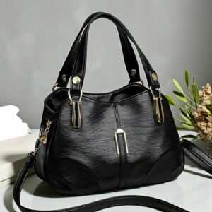 Genuine Luxury Leather Shoulder Bag – Women’s Crossbody Top Handle Tote Purse B001