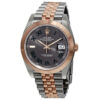 rolex datejust 41 grey dial mens steel and 18k everose gold jubilee watch 126301gyrj