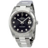 rolex oyster perpetual datejust black diamond dial mens watch 126334bkdo