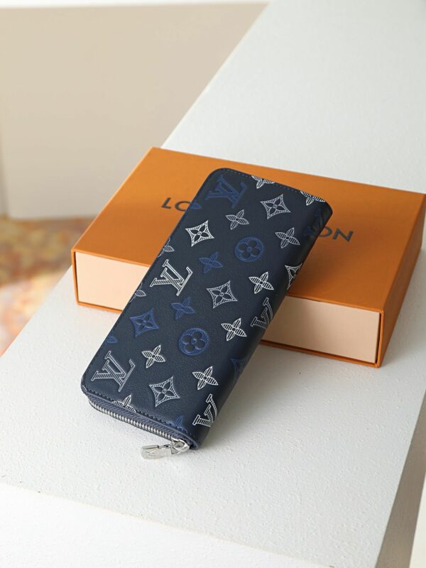 LV Zippy Wallet Monogram Shadow Navy Blue 28777 QA