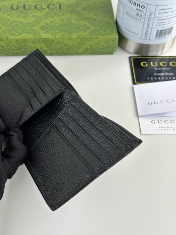 GG Black Leather Bi-Fold Wallet 365464-1 QA