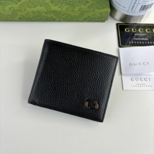 GG Black Leather Bi-Fold Wallet 365464-1