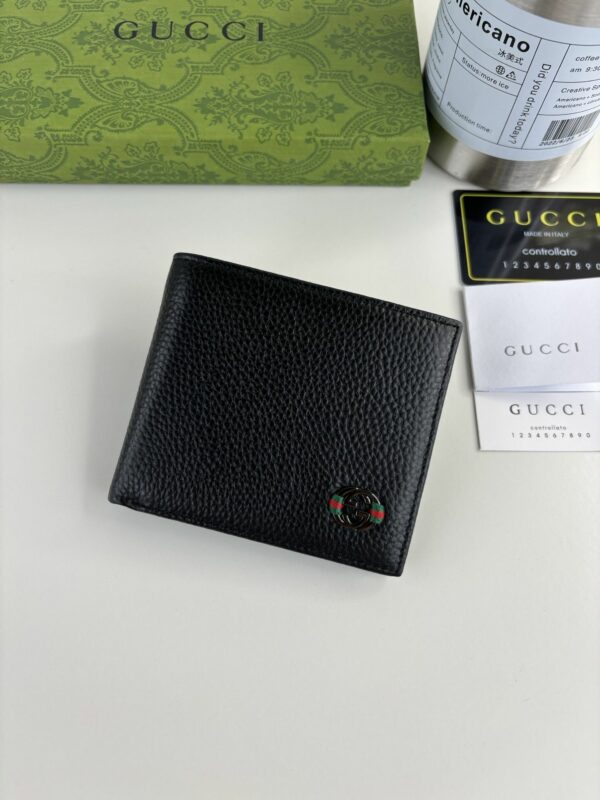 GG Black Leather Bi-Fold Wallet 365464-1 QA