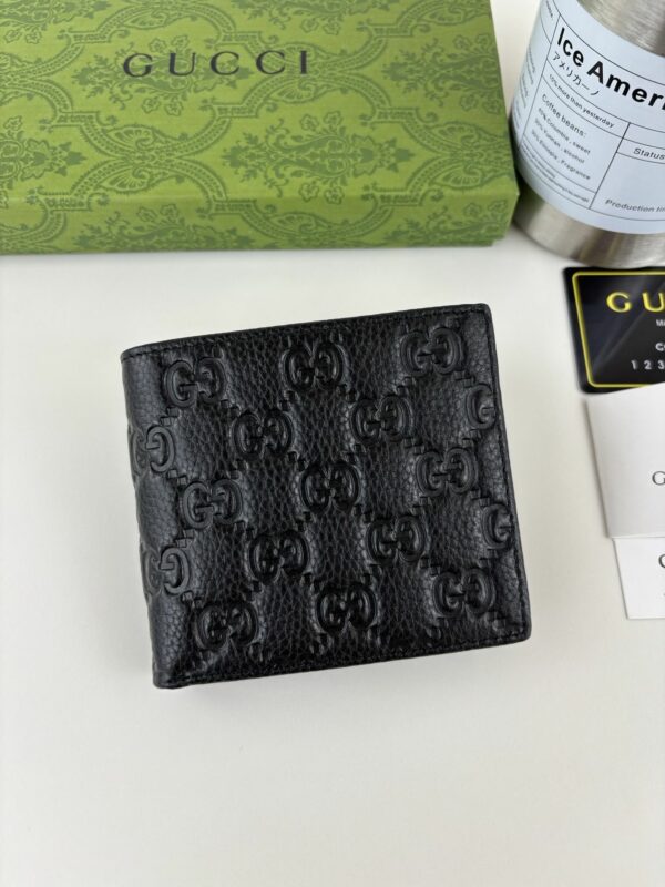 GG Black Leather Bi-Fold Wallet 365464-1 QA