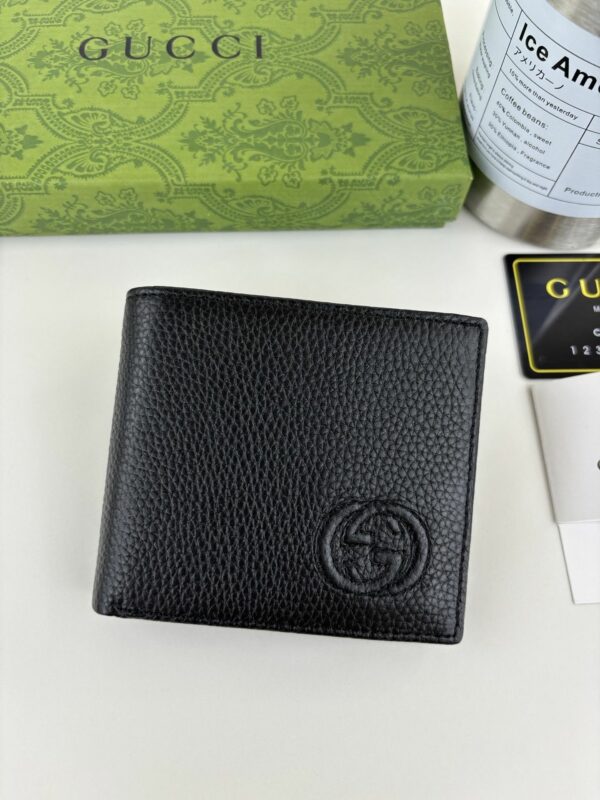 GG Black Leather Bi-Fold Wallet 365464-1 QA