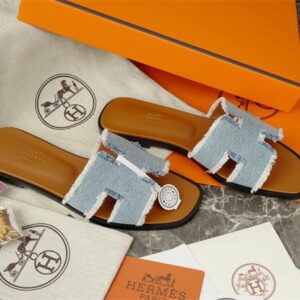 HM Oran Sandal Fringed Denim