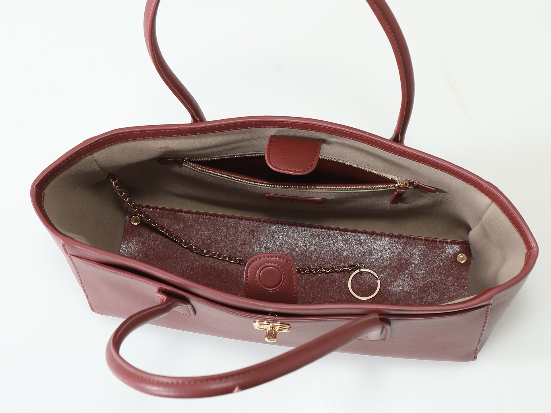 CN Spring Summer 2026 Small Shopping Bag in Dark Burgundy CN Spring Summer 2026 Small Shopping Bag in Dark Burgundy