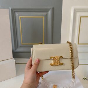CEL Claude Triomphe Chain Shoulder Bag in Shiny Calfskin