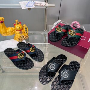 GG Riviera Striped Logo-Detail Sandals