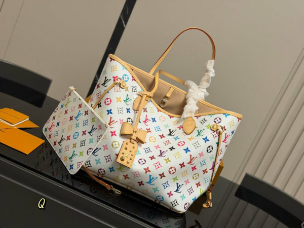 LV Murakami LV x TM Multicolor Neverfull MM L5464 TEN