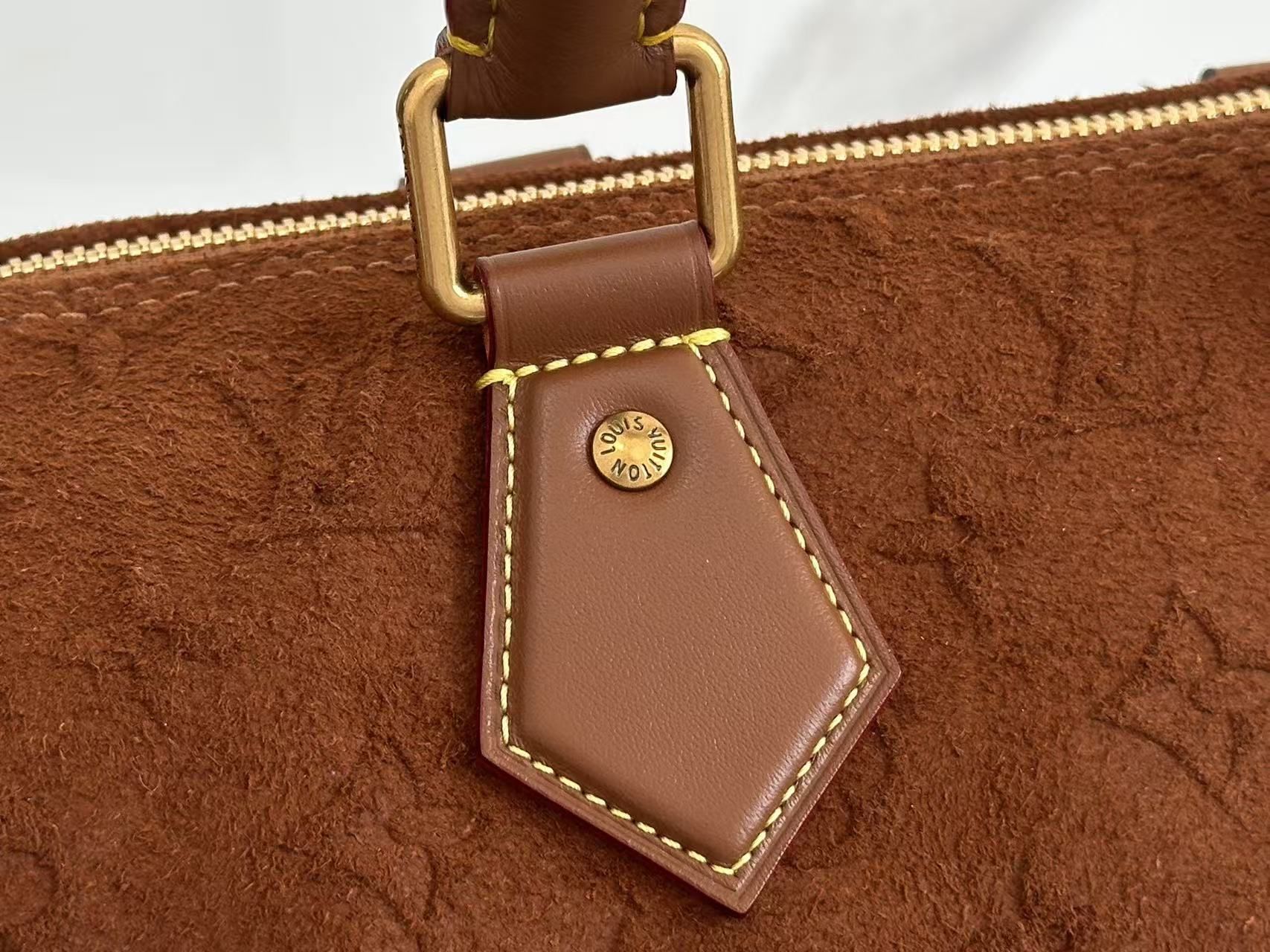 LV Speedy Bandoulière 30 Brown Monogram Suede Bag LV Speedy Bandoulière 30 Brown Monogram Suede Bag