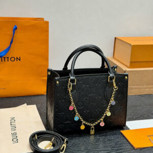 LV Calfskin Monogram Bold Onthego PM with Charms Chain L5463