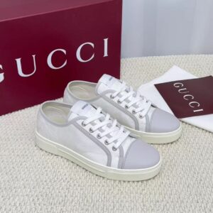 GG Ace Sneaker White GG Monogram Canvas with White Leather Trim