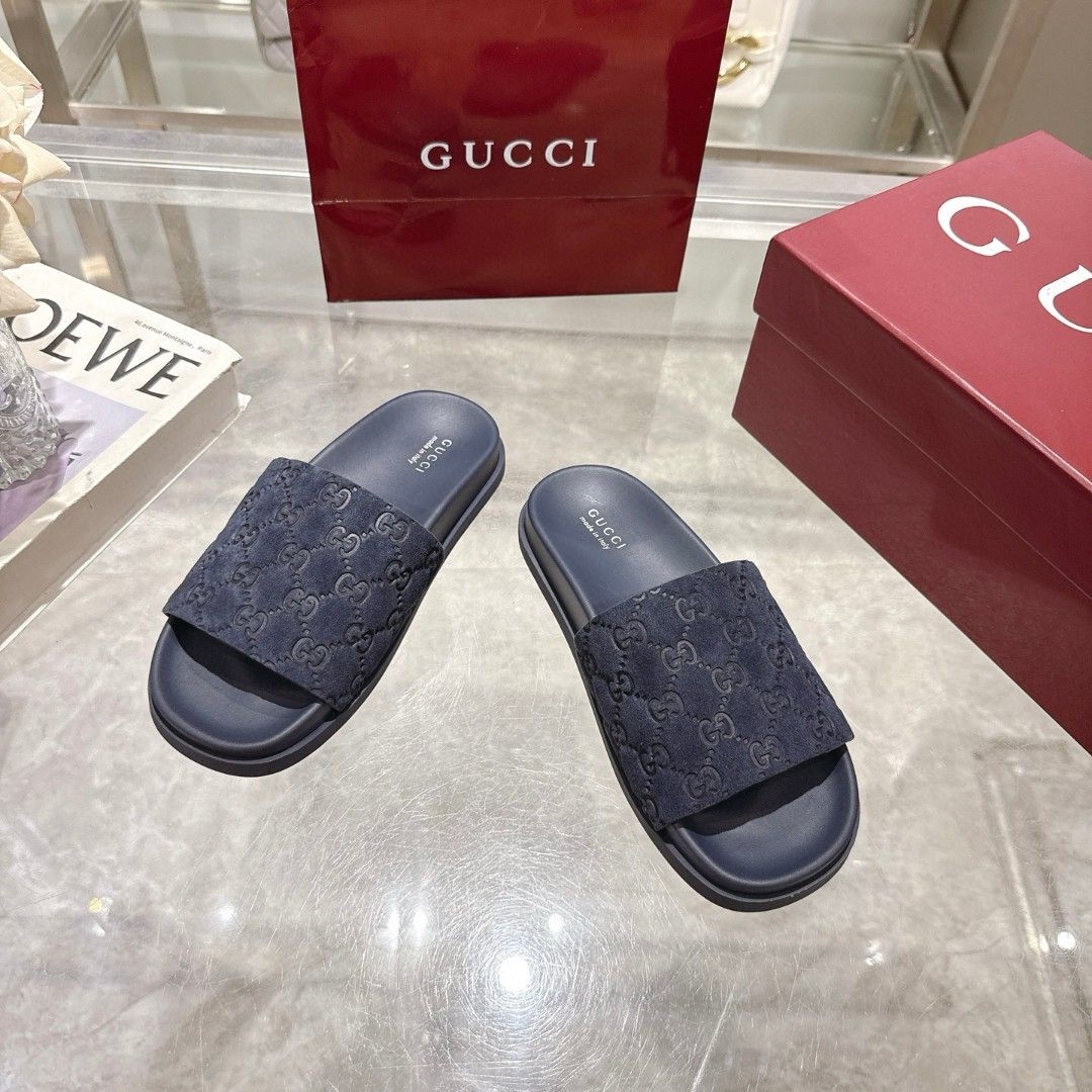 GG Slide Sandal GG Monogram Suede GG Slide Sandal GG Monogram Suede
