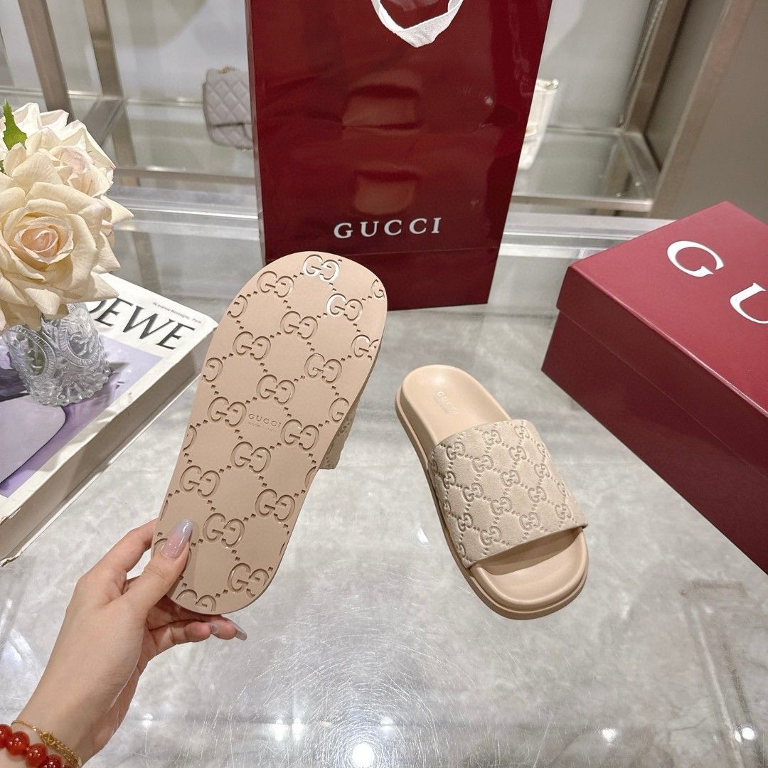 GG Slide Sandal GG Monogram Suede GG Slide Sandal GG Monogram Suede