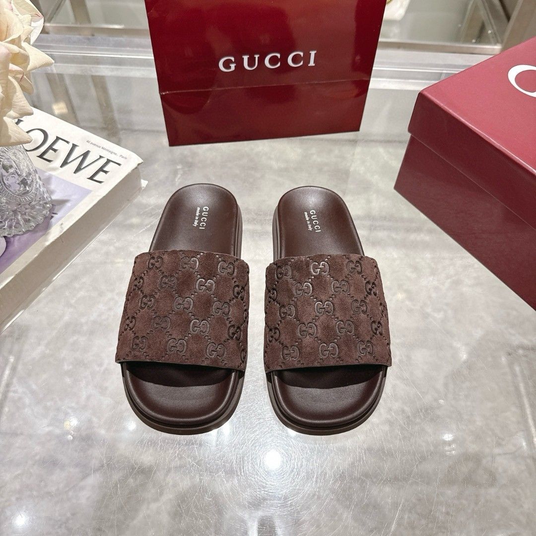GG Slide Sandal GG Monogram Suede GG Slide Sandal GG Monogram Suede