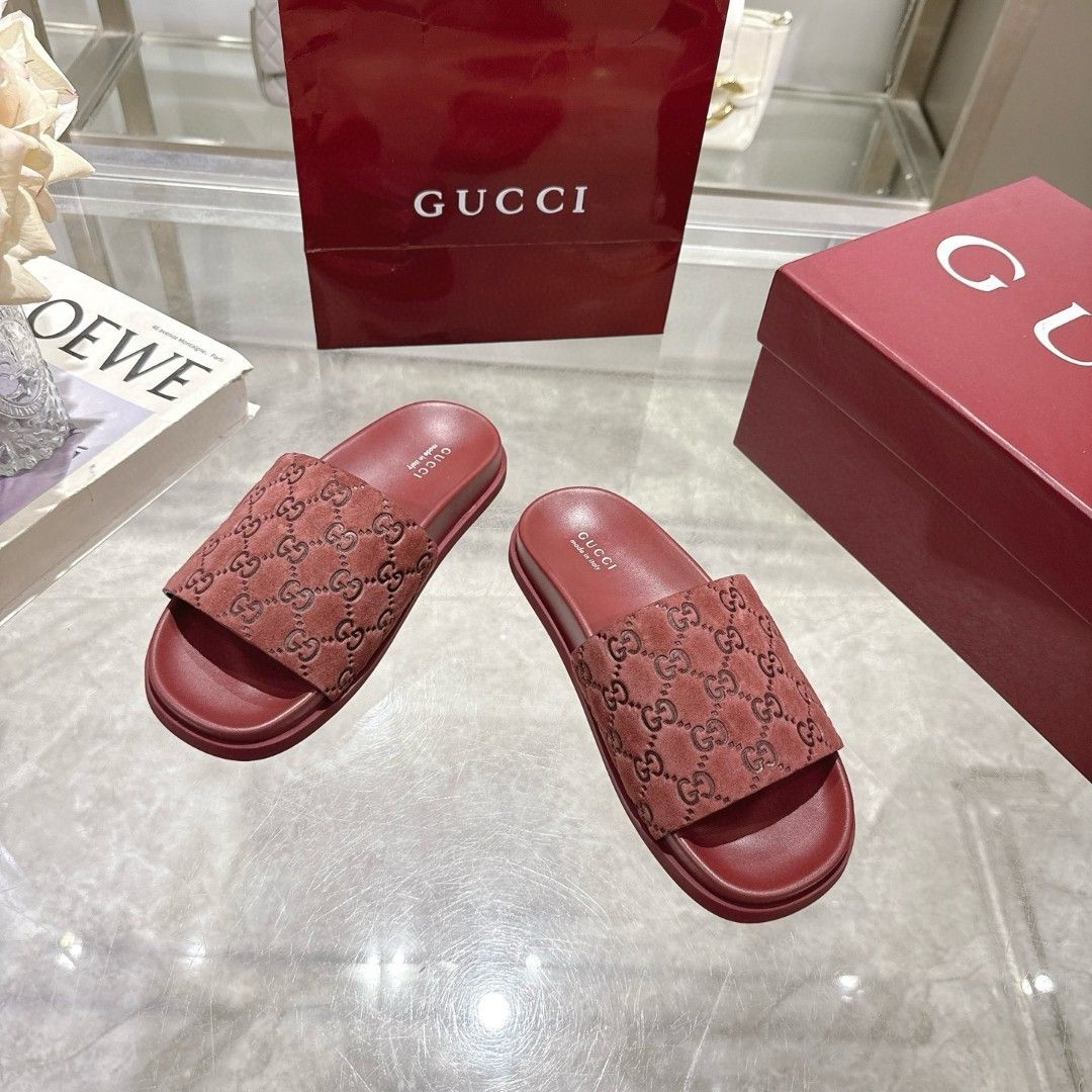 GG Slide Sandal GG Monogram Suede GG Slide Sandal GG Monogram Suede
