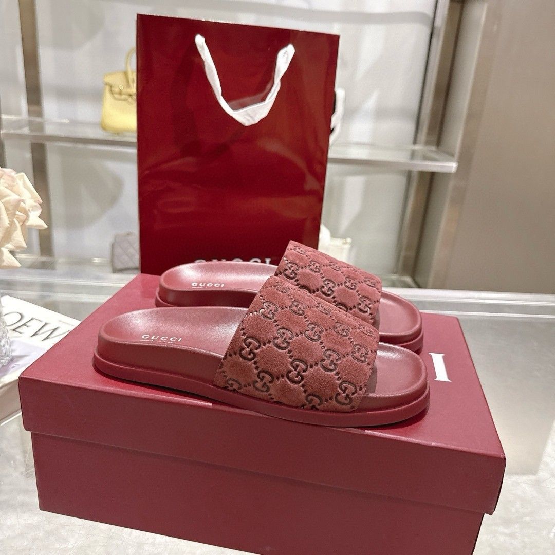 GG Slide Sandal GG Monogram Suede GG Slide Sandal GG Monogram Suede