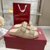GG Slide Sandal GG Monogram Suede Cross Strap