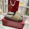 GG Double Buckle Slide Sandal GG Monogram Suede