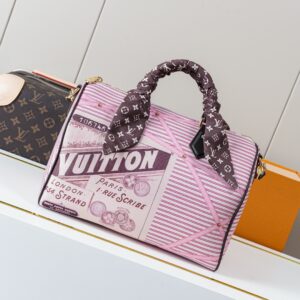 LV Speedy Bandoulière 30 Pink Trunk Print Bag