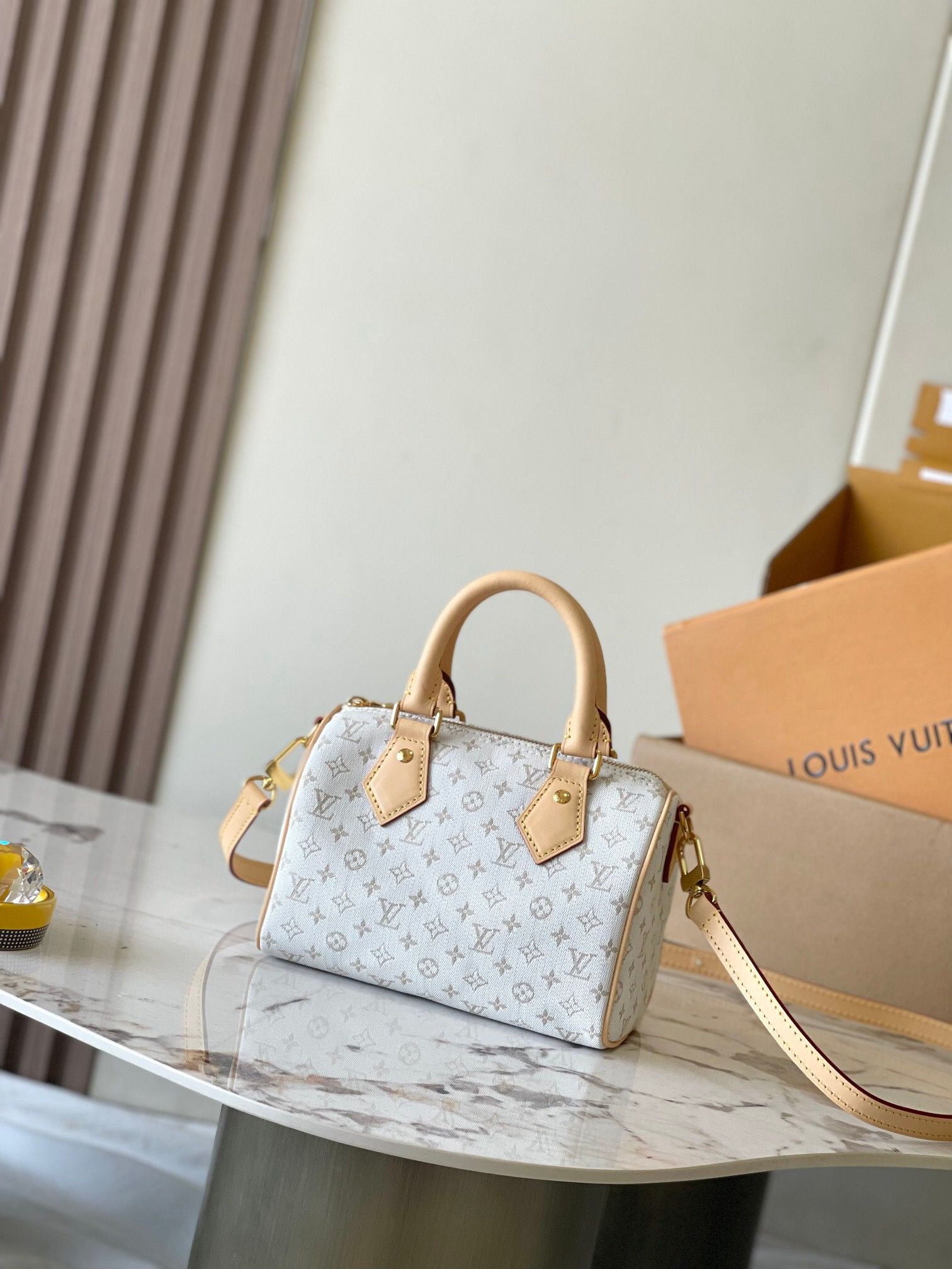 LV Nano Speedy Grey Monogram Denim Bag LV Nano Speedy Grey Monogram Denim Bag