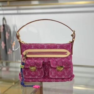 LV Baggy PM Pink Monogram Denim Bag