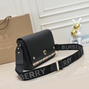 Burberry Leather and Vintage Check Note Crossbody Bag PA