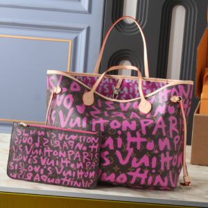 LV Monogram Graffiti Neverfull GM Fuchsia Tote Bag M40995-081 BC