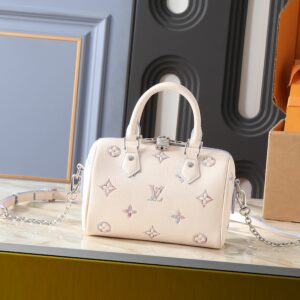LV Speedy Bandoulière 20 White Monogram Empreinte Leather M2A099-M12713-071 BC