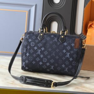 LV Speedy Soft 25 Bag Dark Blue Monogram Eclipse M13345-M40390-071 BC