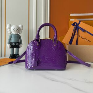 LV Alma BB Handbag Amethyste Monogram Vernis Patent Leather M28902-M29125-071 BC