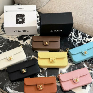CC Wallet On Chain Caviar Leather with Decorative Charms C4150 TEN