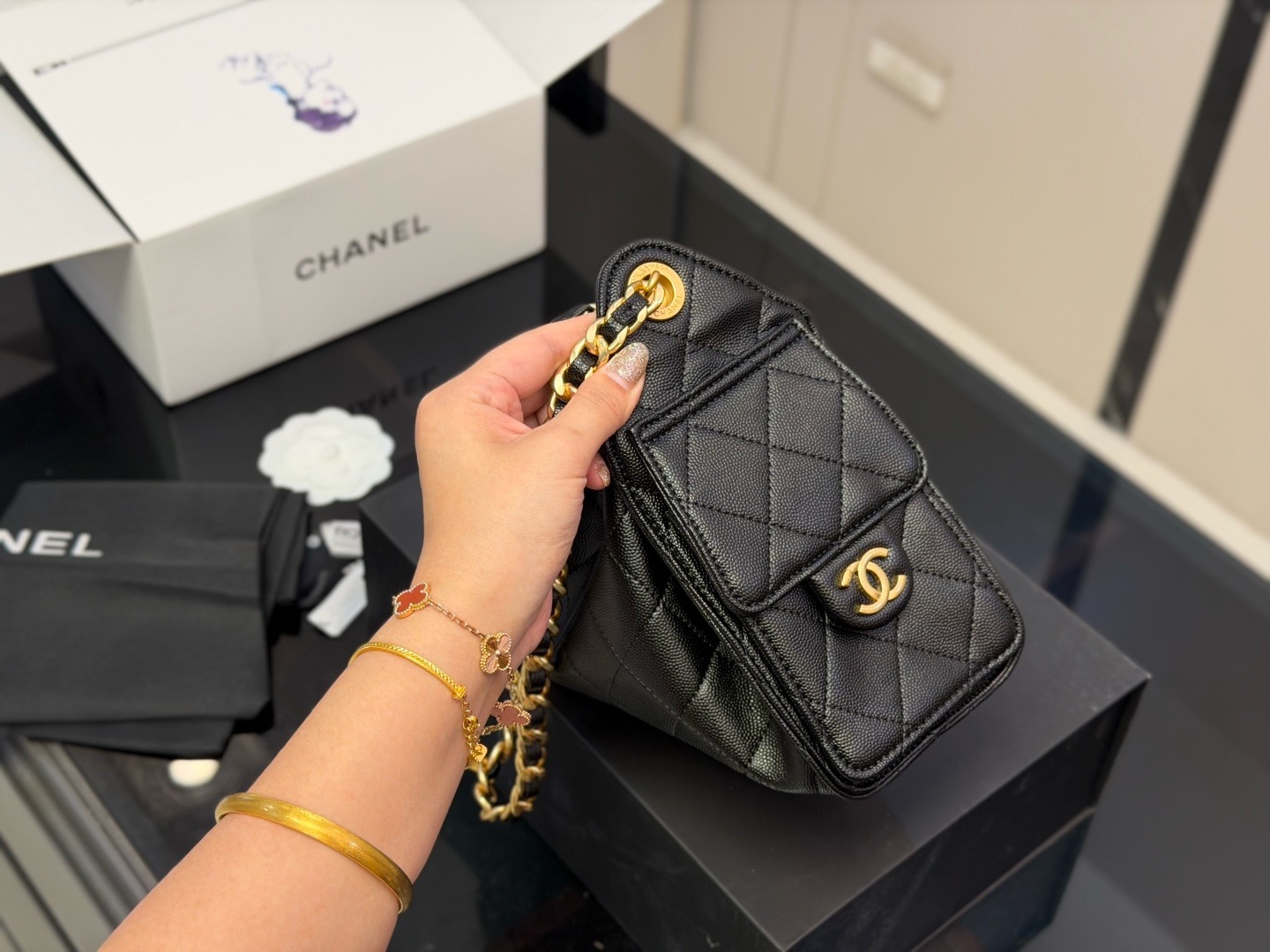 CN Small Hobo Suede Antique Gold Hardware Bag CC26842 QA CN Small Hobo Suede Antique Gold Hardware Bag CC26842 QA