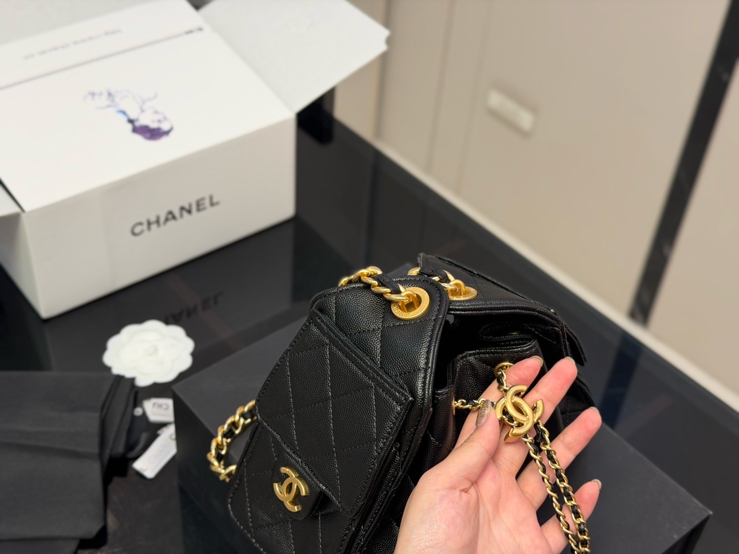 CN Small Hobo Suede Antique Gold Hardware Bag CC26842 QA CN Small Hobo Suede Antique Gold Hardware Bag CC26842 QA