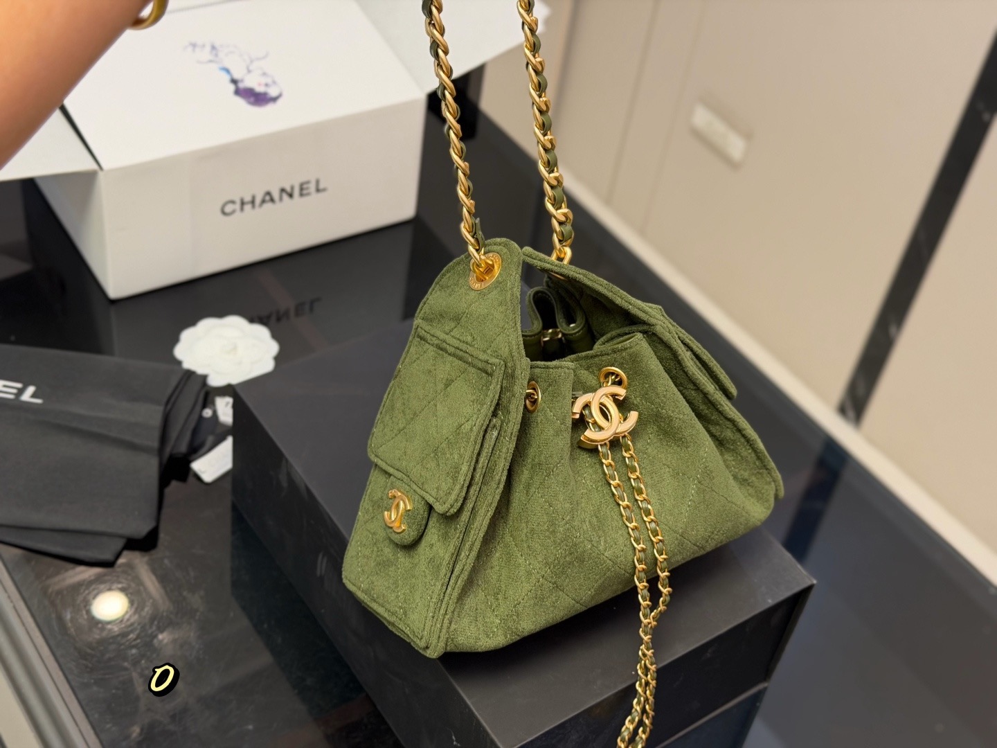 CN Small Hobo Suede Antique Gold Hardware Bag CC26842 QA CN Small Hobo Suede Antique Gold Hardware Bag CC26842 QA