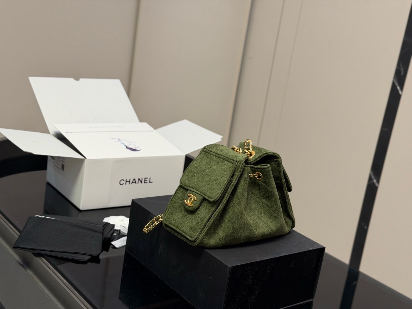 CN Small Hobo Suede Antique Gold Hardware Bag CC26842 QA CN Small Hobo Suede Antique Gold Hardware Bag CC26842 QA