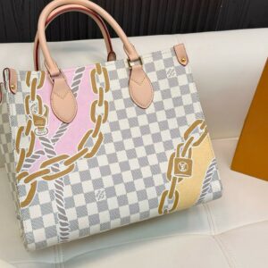 LV Handbag OnTheGo MM Damier Azur Nautical LV268113 QA