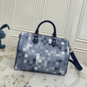 LV Speedy Bandoulière 30 Blue Pixel Damier Canvas Bag DMB3204350