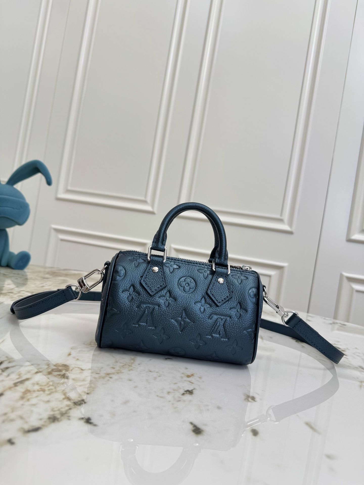 LV Nano Speedy Monogram Empreinte Leather Bag – Deep Blue DMB3204250 LV Nano Speedy Monogram Empreinte Leather Bag – Deep Blue DMB3204250